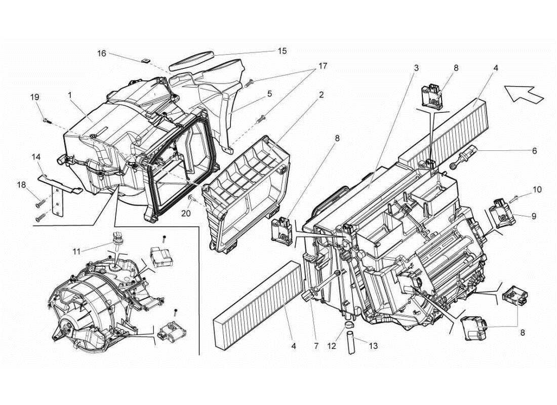 lamborghini gallardo sts ii sc air conditioning system part diagram