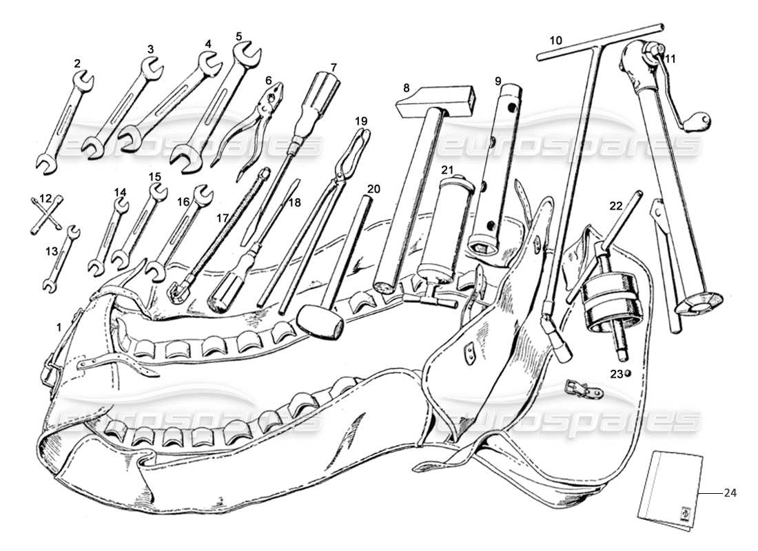 ferrari 250 gte (1957) normal tools part diagram