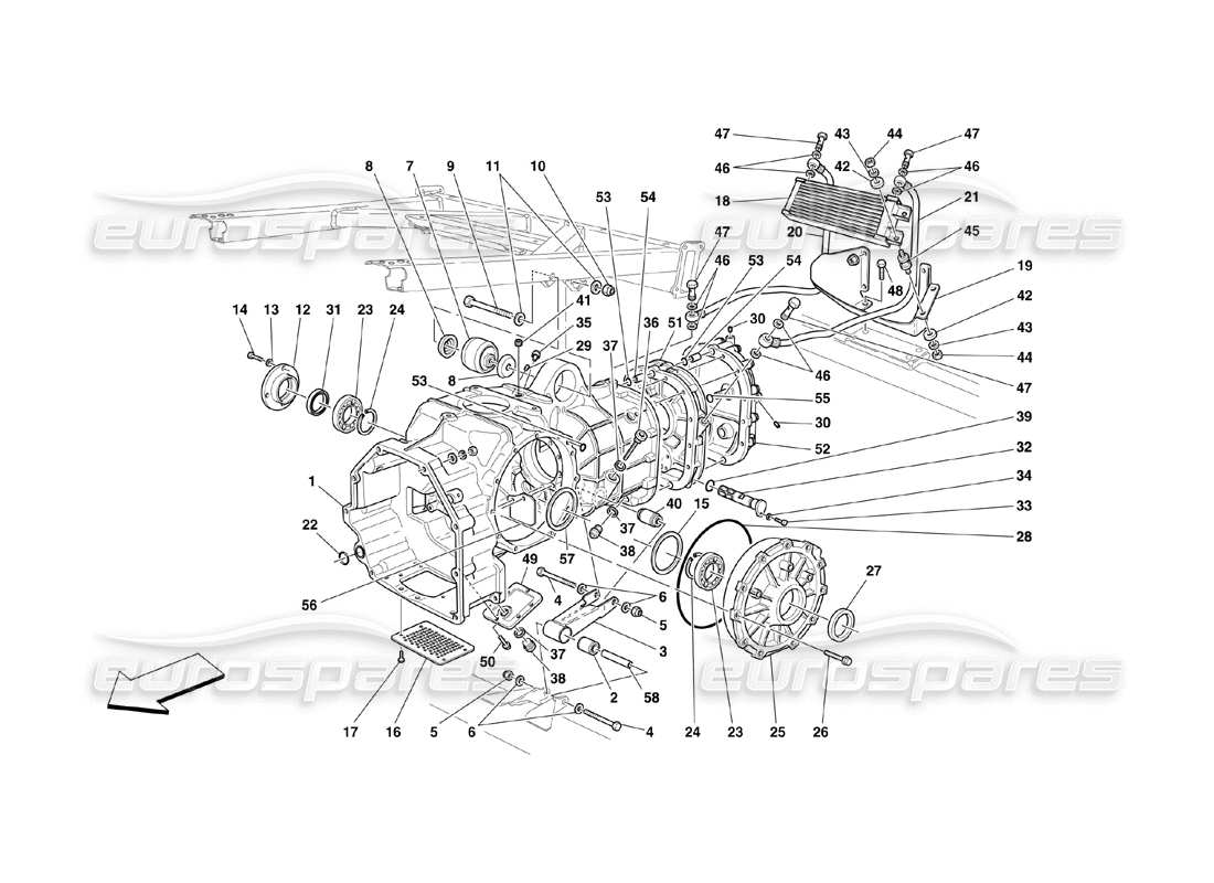 ferrari 360 challenge (2000) gearbox - covers parts diagram