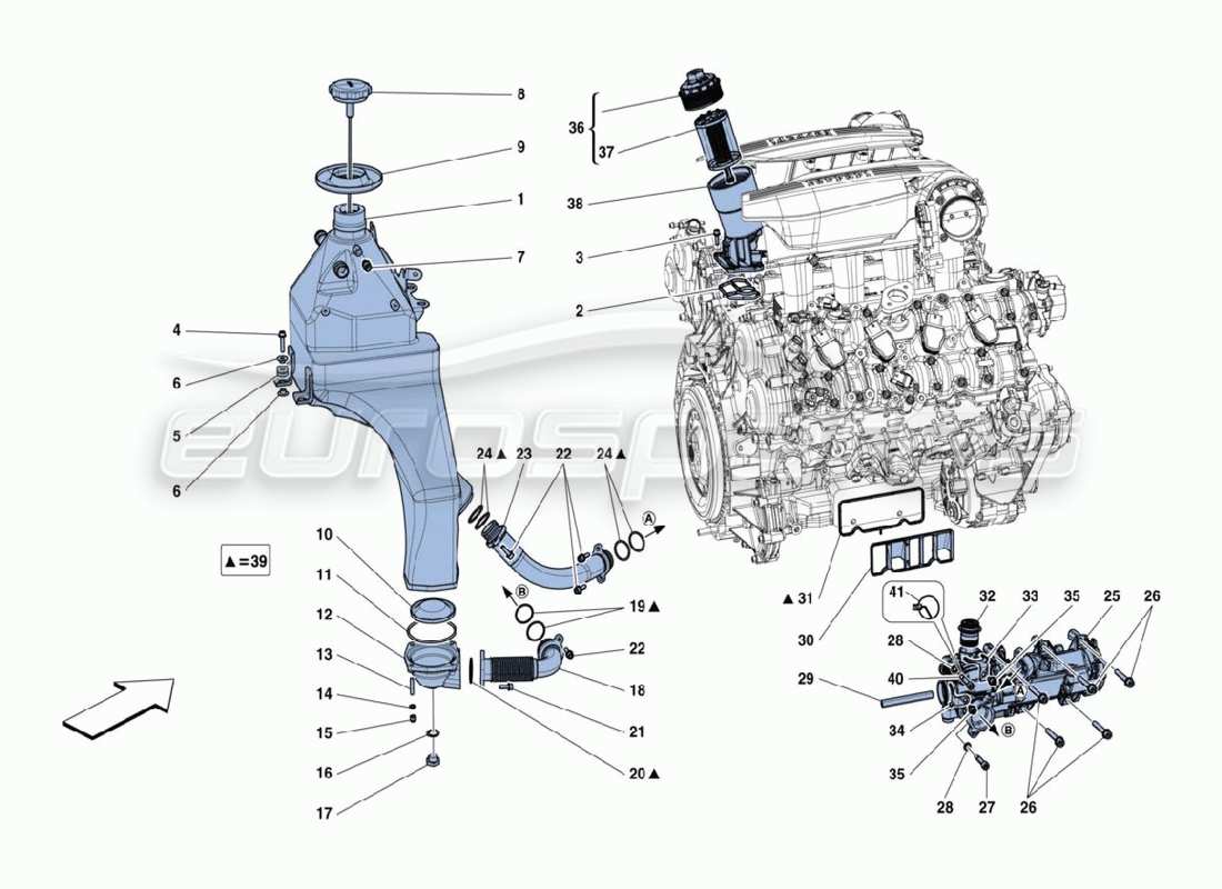 ferrari 488 challenge lubrication system parts diagram