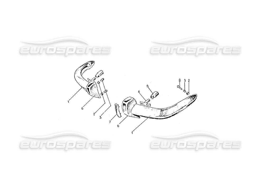 ferrari 275 (pininfarina coachwork) gruppo parauti posteriore parts diagram