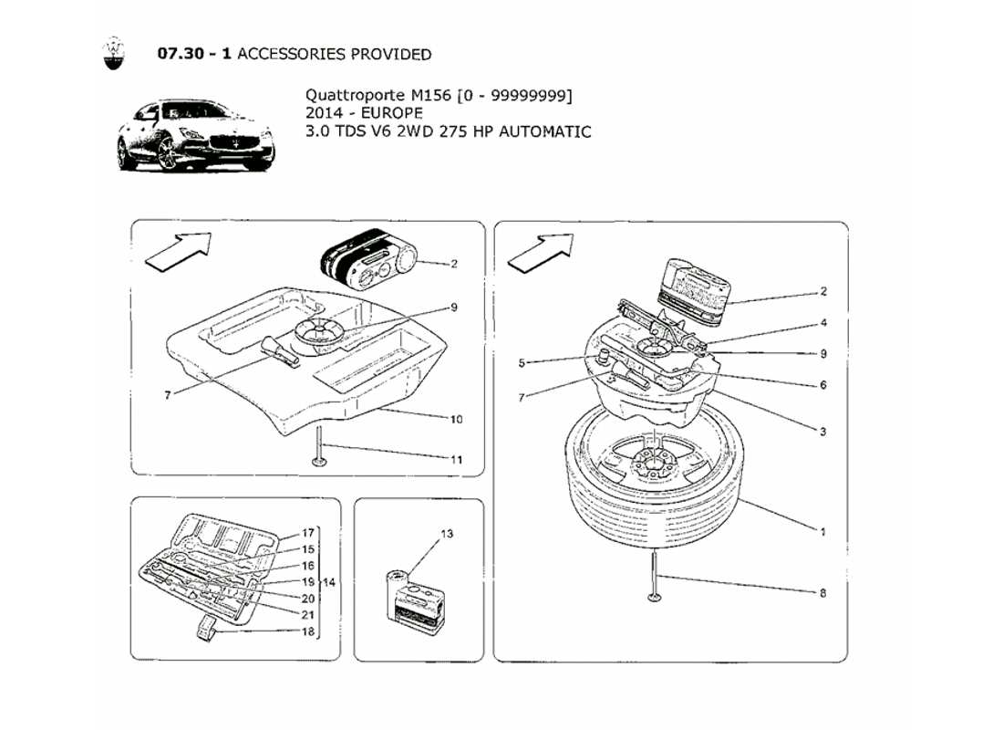 maserati qtp. v6 3.0 tds 275bhp 2014 accessories provided part diagram