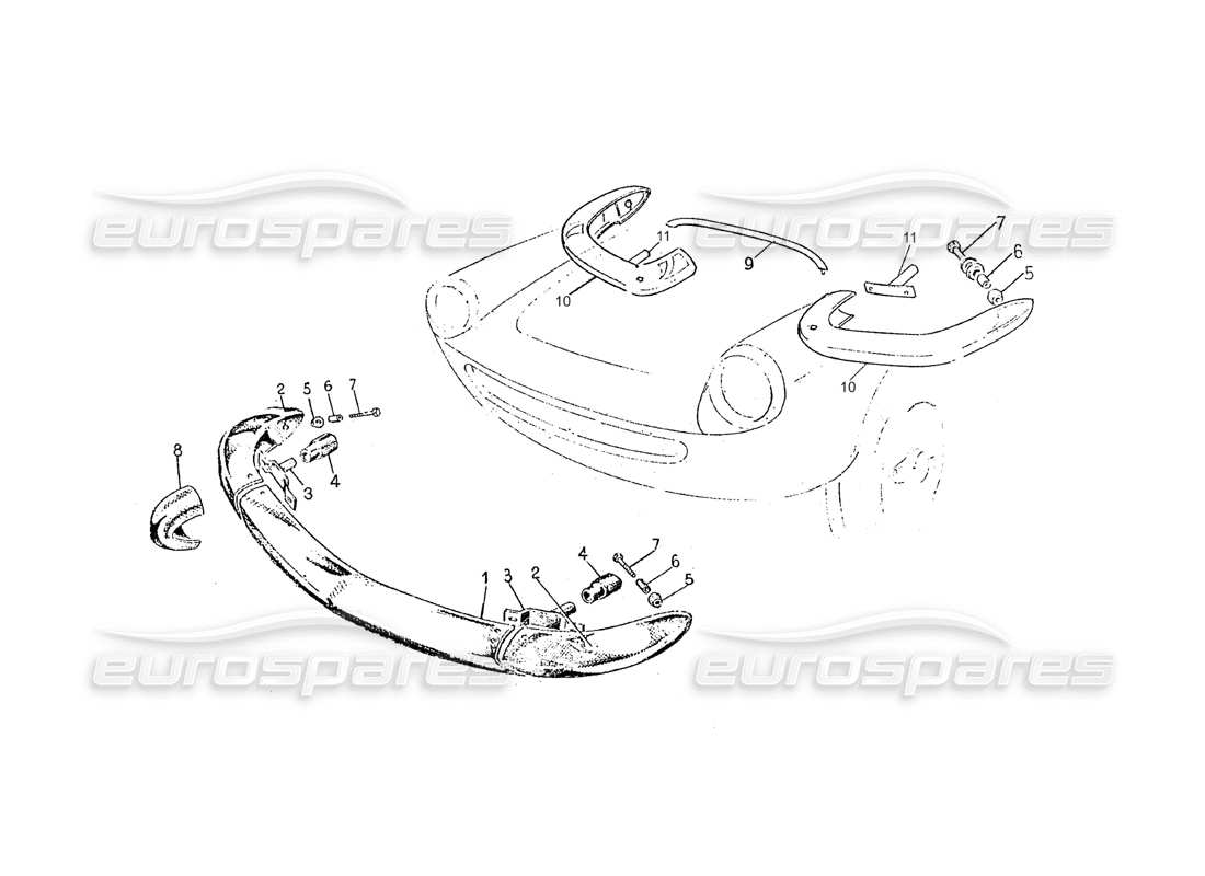 ferrari 275 (pininfarina coachwork) gruppo paraurto anteriore parts diagram