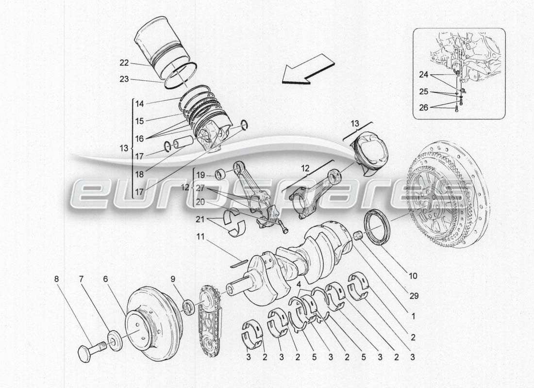 maserati grancabrio mc centenario crank parts diagram