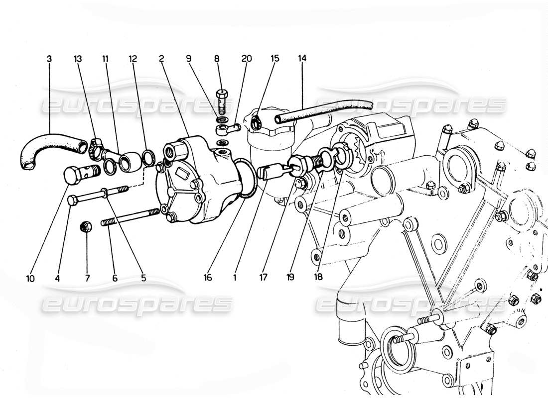 ferrari 365 gtc4 (mechanical) brake vacum pump parts diagram