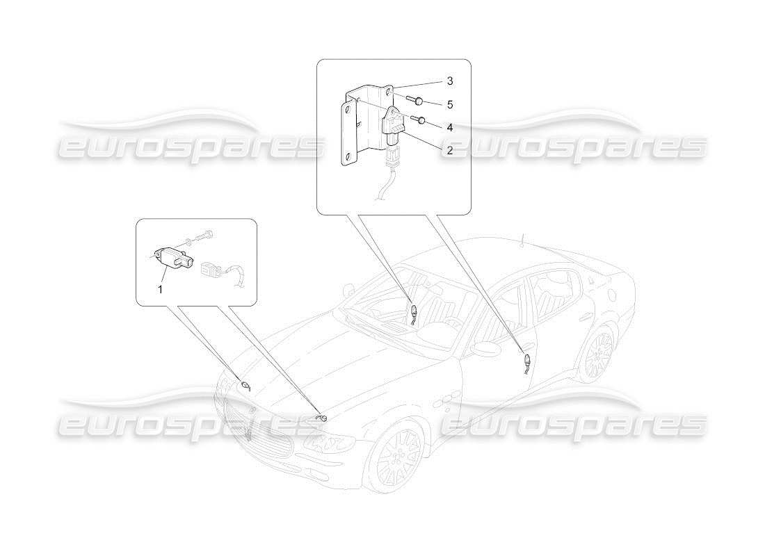 maserati qtp. (2010) 4.2 auto crash sensors part diagram