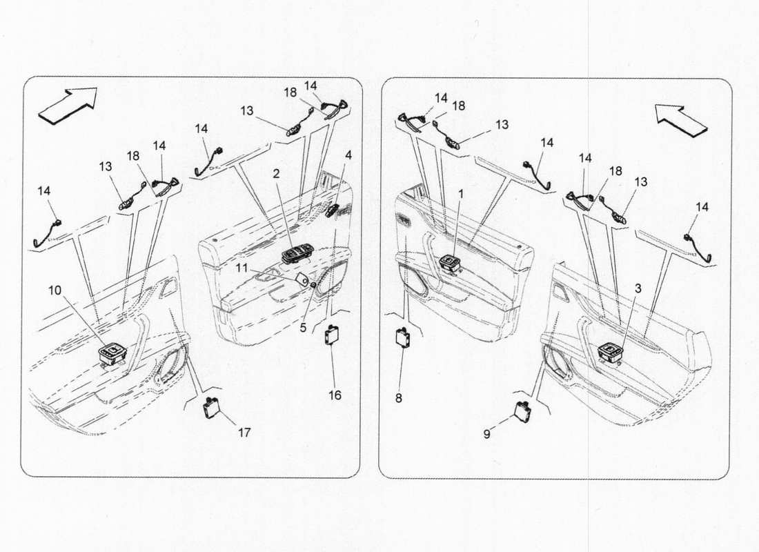 maserati qtp. v6 3.0 bt 410bhp 2015 door devices parts diagram