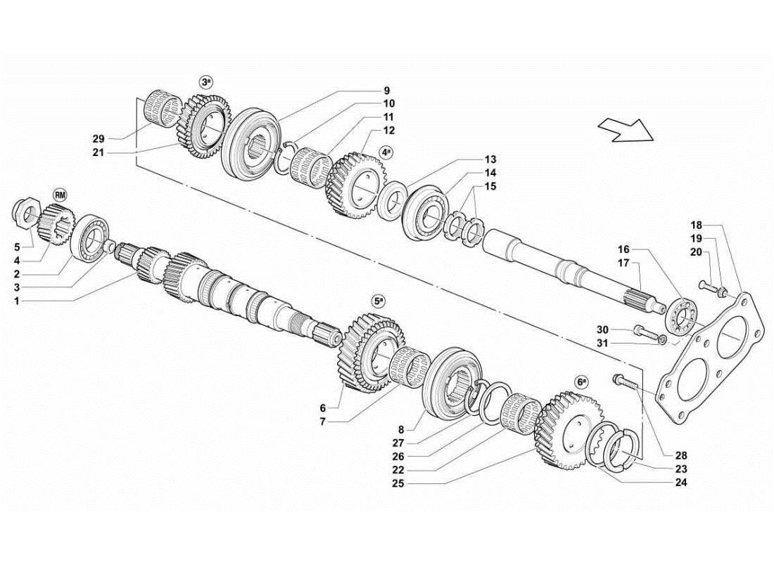 lamborghini gallardo sts ii sc main shaft part diagram