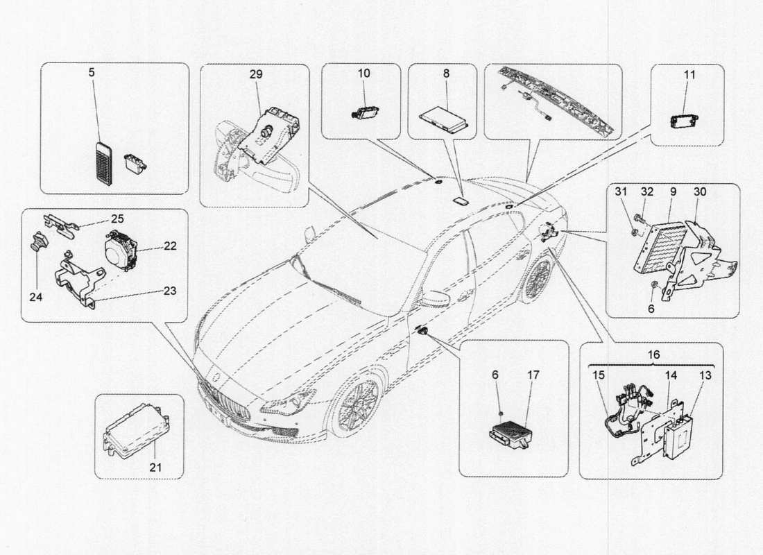 maserati qtp. v6 3.0 tds 275bhp 2017 it system parts diagram