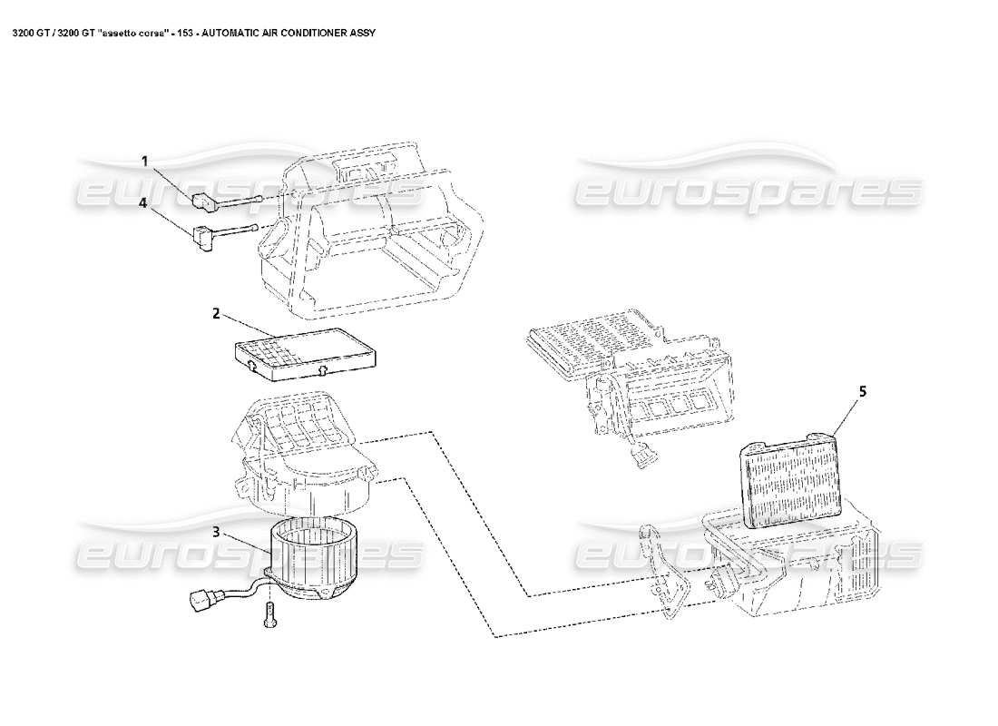 maserati 3200 gt/gta/assetto corsa air conditioner assy: 2 parts diagram