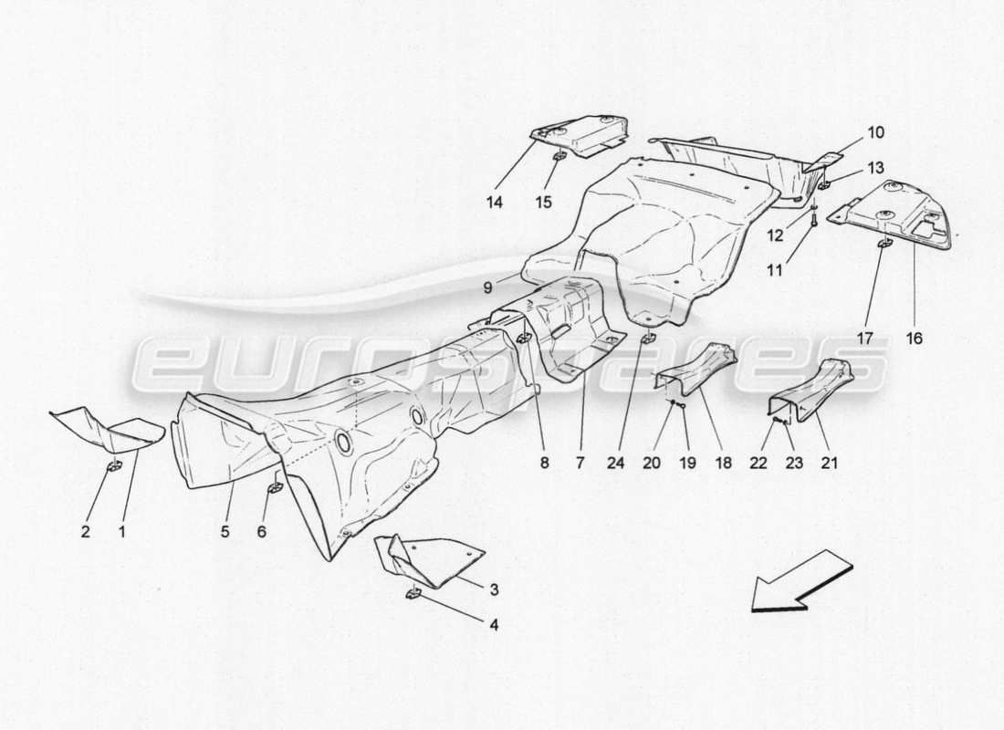 maserati granturismo special edition thermal insulating panels parts diagram