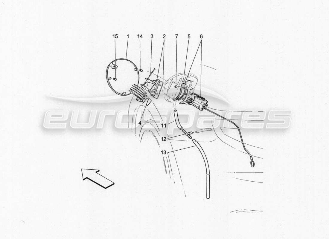 maserati granturismo special edition fuel tank door and controls parts diagram