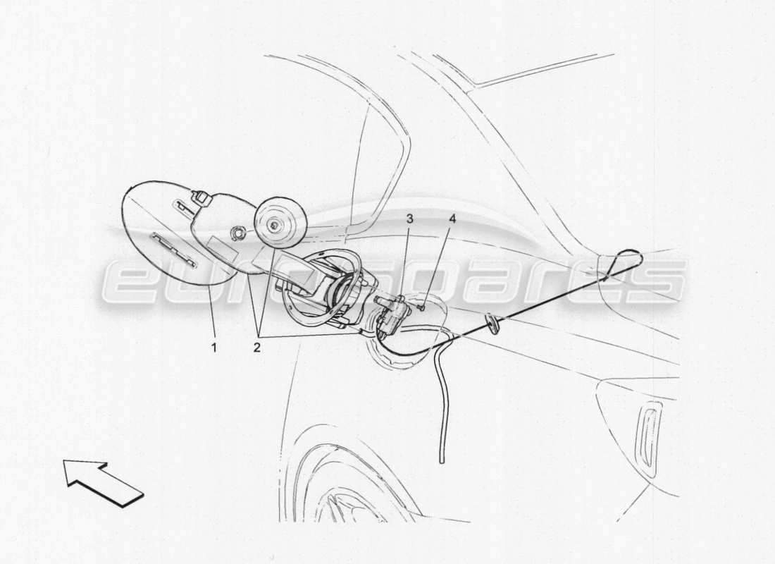 maserati qtp. v8 3.8 530bhp auto 2015 fuel tank door and controls parts diagram