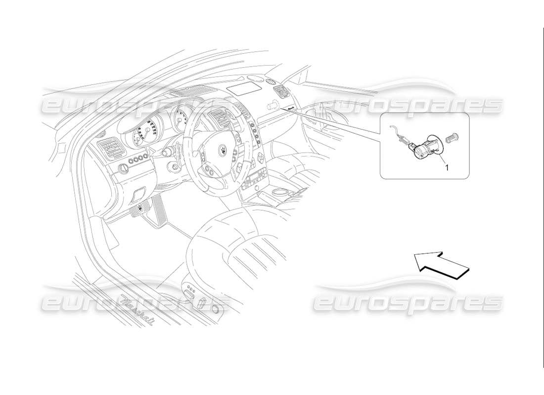 maserati qtp. (2006) 4.2 f1 passenger's airbag-deactivation parts diagram