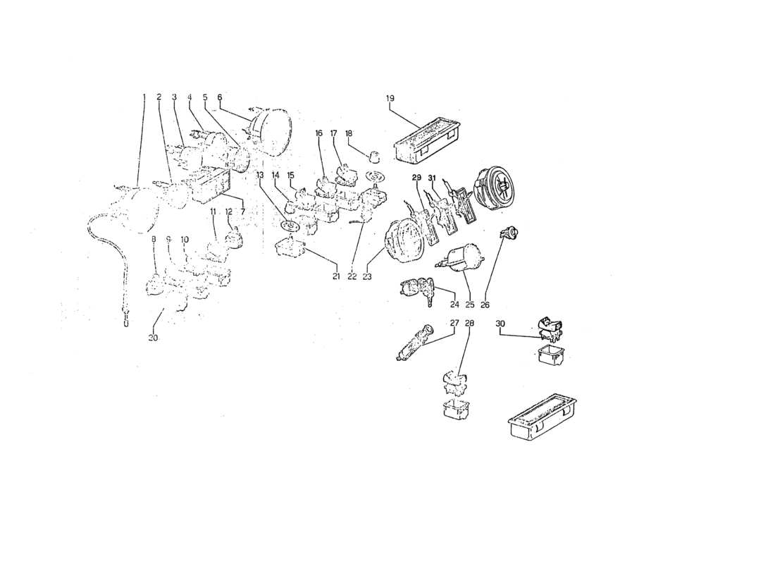 lamborghini jarama instrumentation dashboard parts diagram