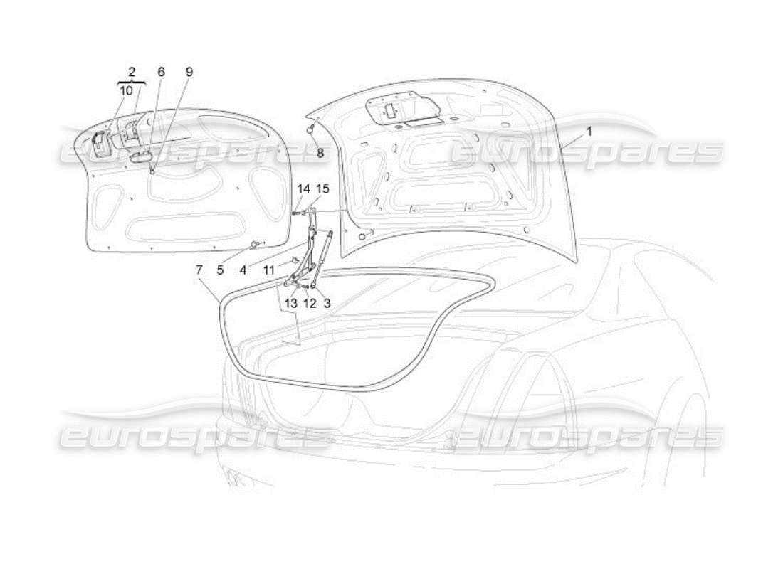 maserati qtp. (2005) 4.2 rear lid part diagram