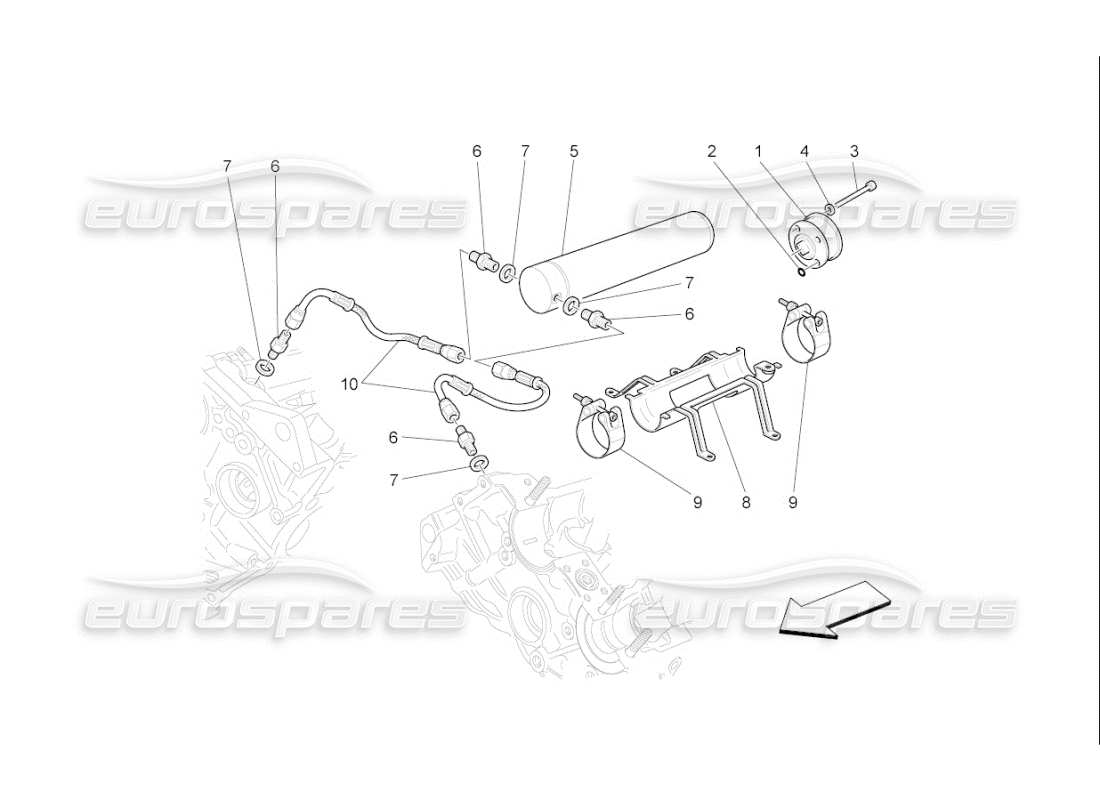 maserati qtp. (2007) 4.2 f1 timing hydraulics part diagram