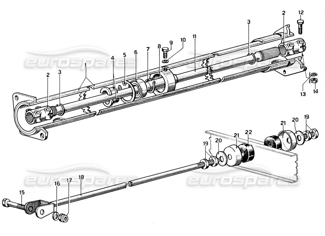 ferrari 365 gtb4 daytona (1969) transmission shaft part diagram