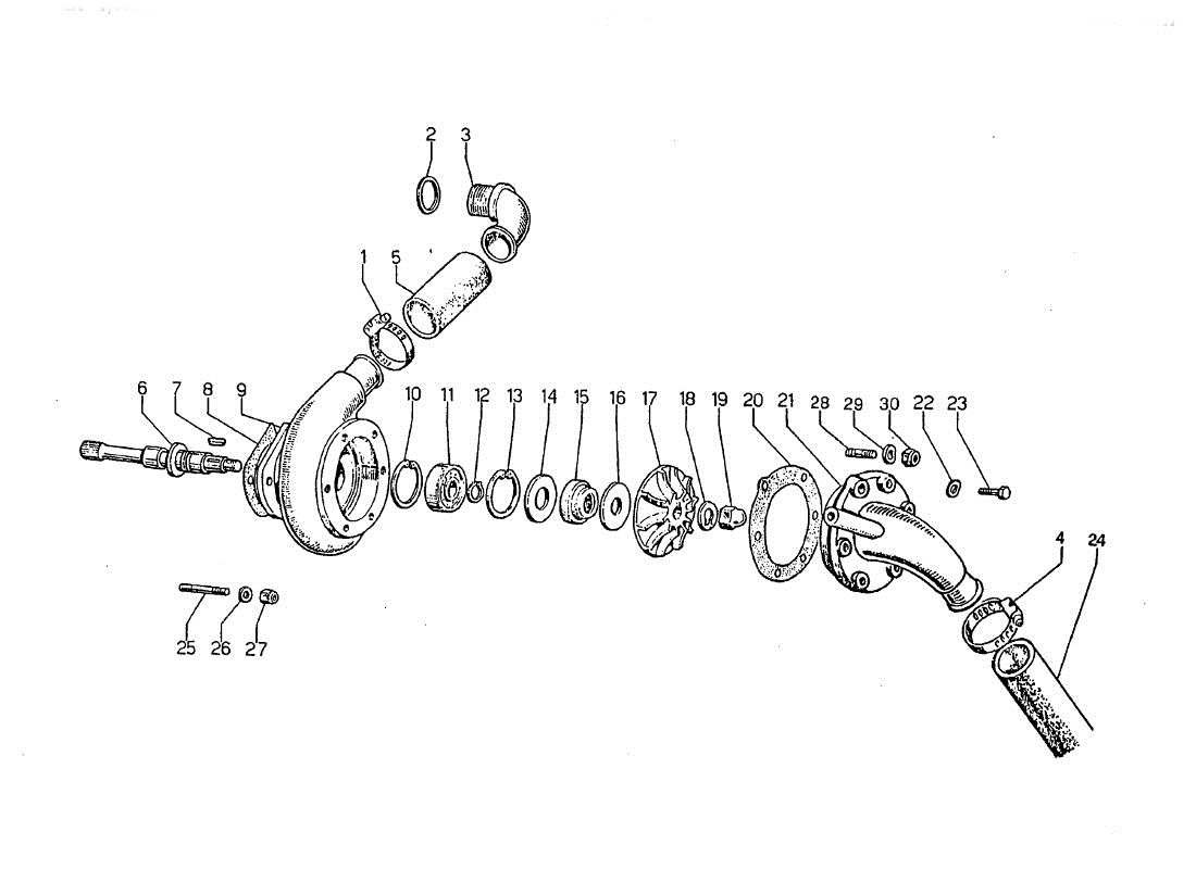 lamborghini jarama water pump parts diagram