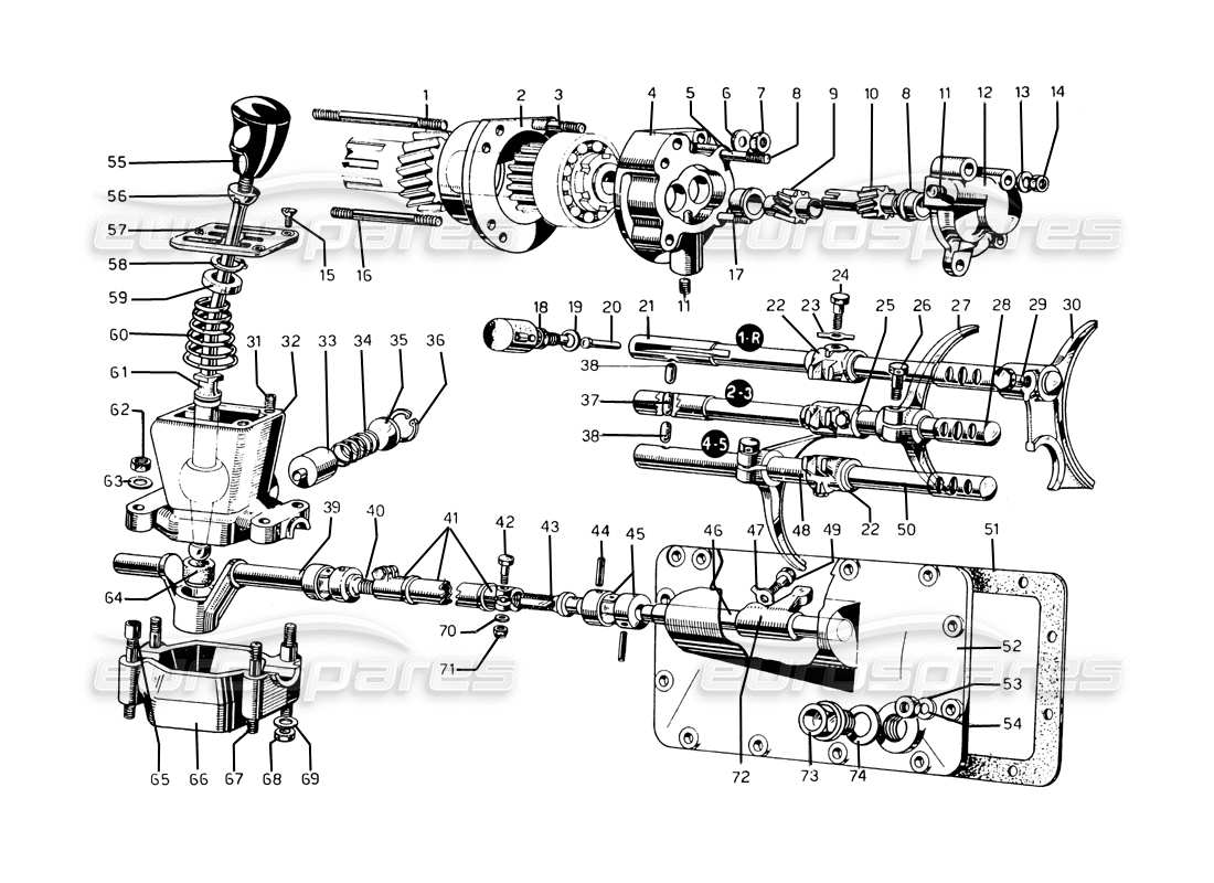 ferrari 275 gtb/gts 2 cam oil pump & linkage parts diagram