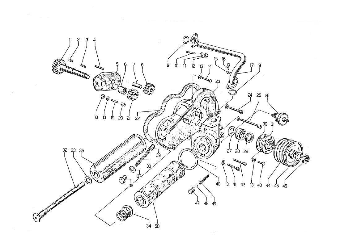 lamborghini jarama oil pump and circuit parts diagram