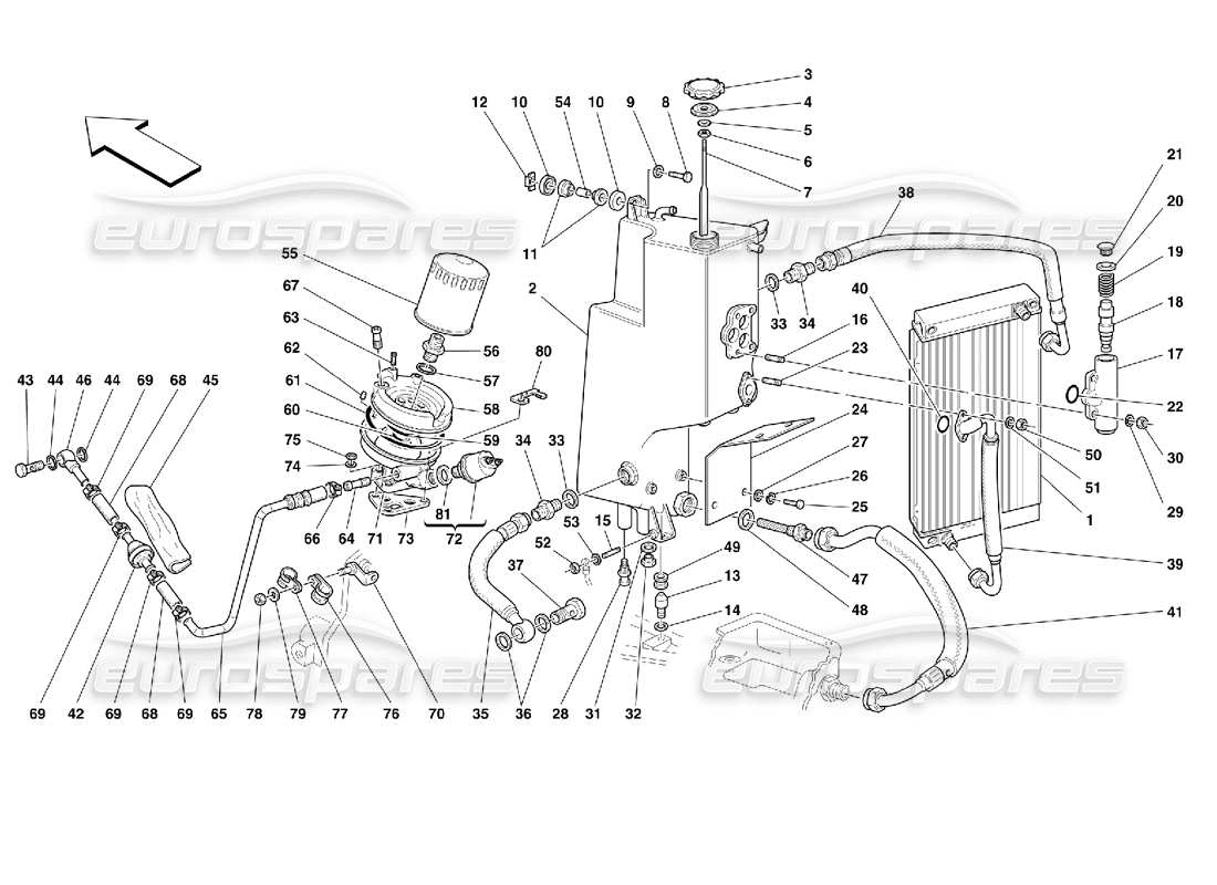 ferrari 355 (2.7 motronic) lubrication system parts diagram