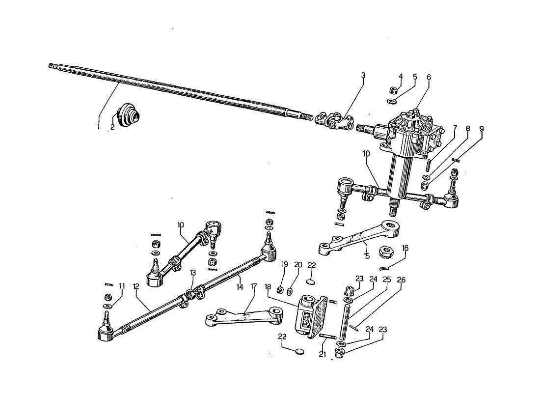 lamborghini jarama steering parts diagram