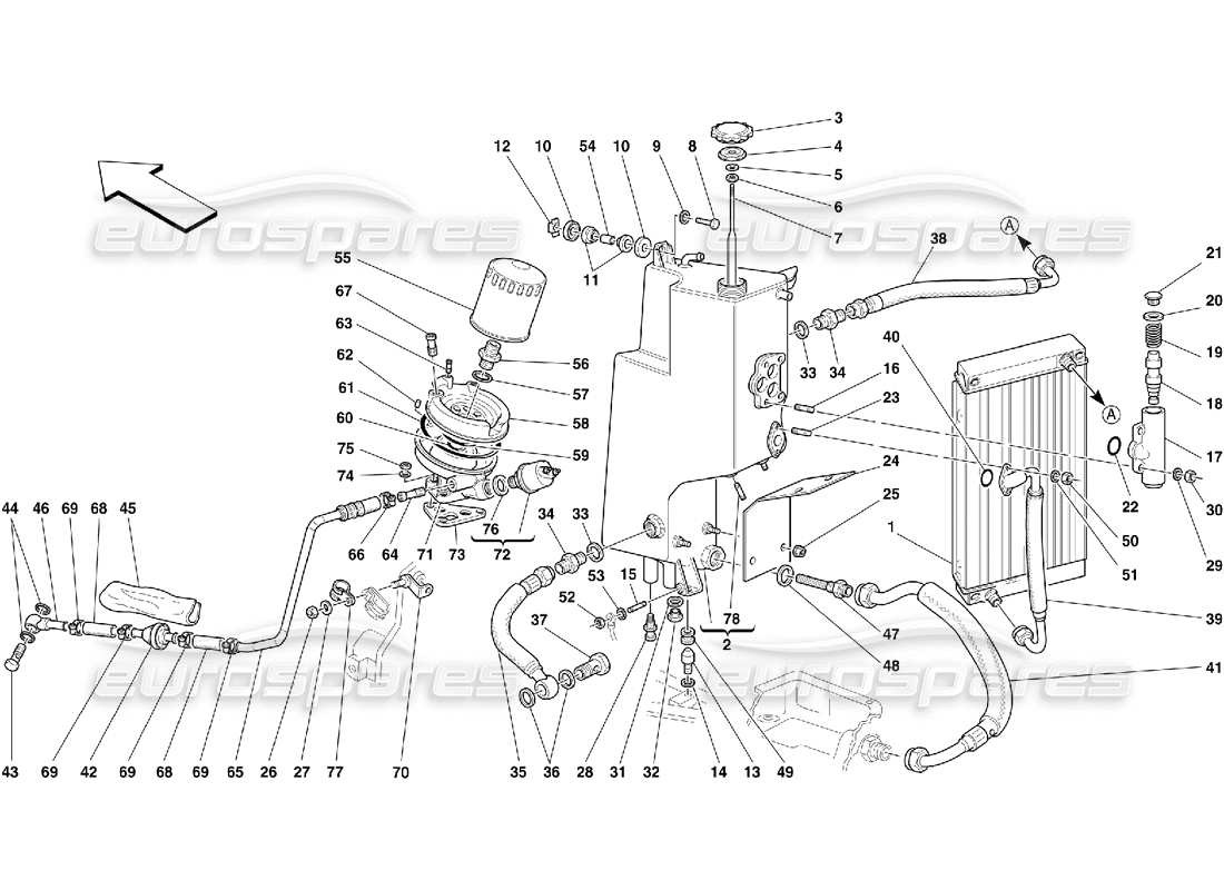 ferrari 355 (5.2 motronic) lubrication system parts diagram