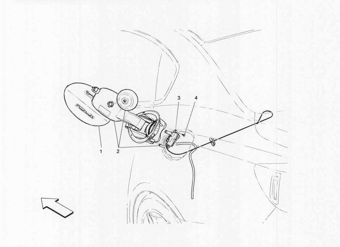 maserati qtp. v6 3.0 bt 410bhp 2wd 2017 fuel tank door and controls parts diagram