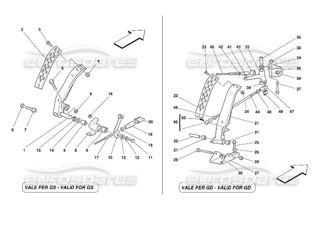ferrari 355 (2.7 motronic) accelerator pedal parts diagram