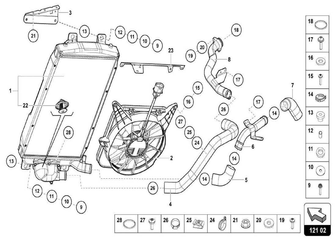 lamborghini centenario spider water cooling system parts diagram