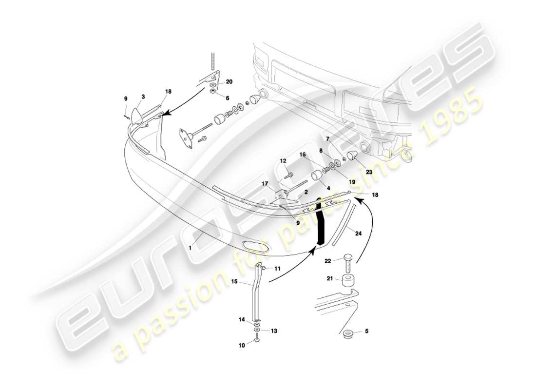 a part diagram from the aston martin db7 vantage (2001) parts catalogue