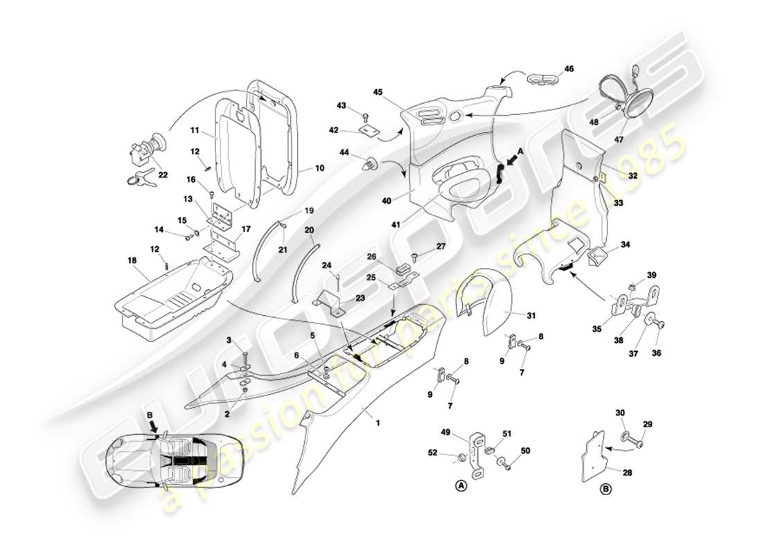 a part diagram from the aston martin db7 vantage (2004) parts catalogue