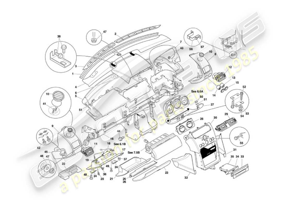 a part diagram from the aston martin vanquish (2007) parts catalogue