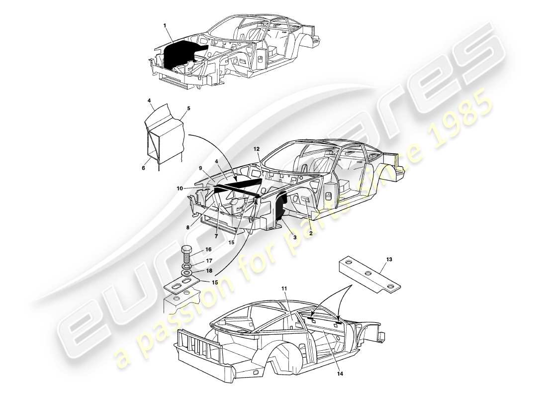a part diagram from the aston martin v8 coupe (1999) parts catalogue