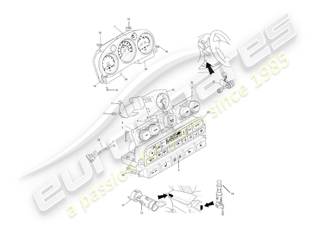 a part diagram from the aston martin vanquish (2005) parts catalogue