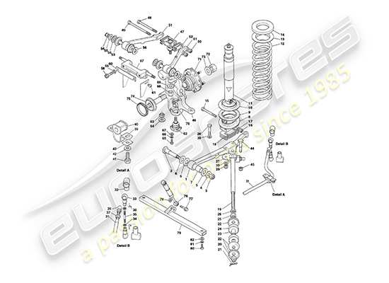 a part diagram from the aston martin v8 coupe parts catalogue