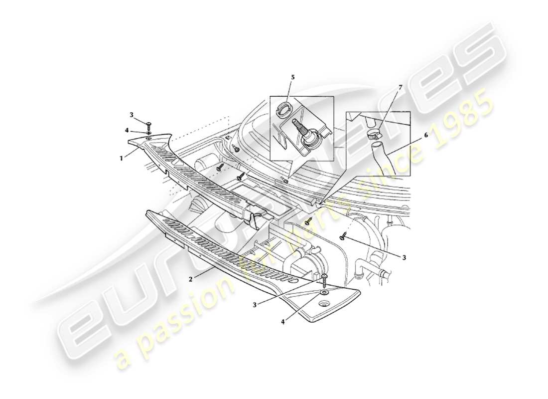 a part diagram from the aston martin v8 coupe (2000) parts catalogue