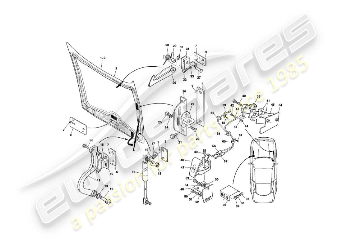 a part diagram from the aston martin v8 coupe (2000) parts catalogue