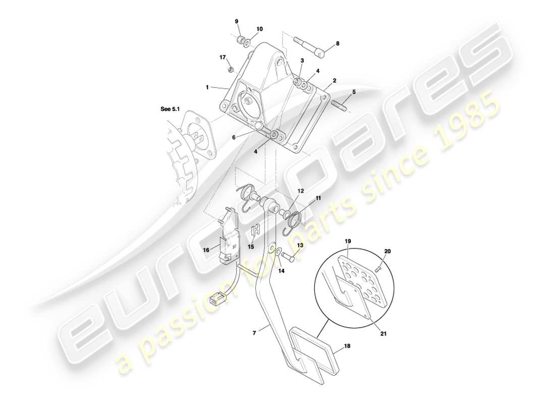 a part diagram from the aston martin db7 parts catalogue