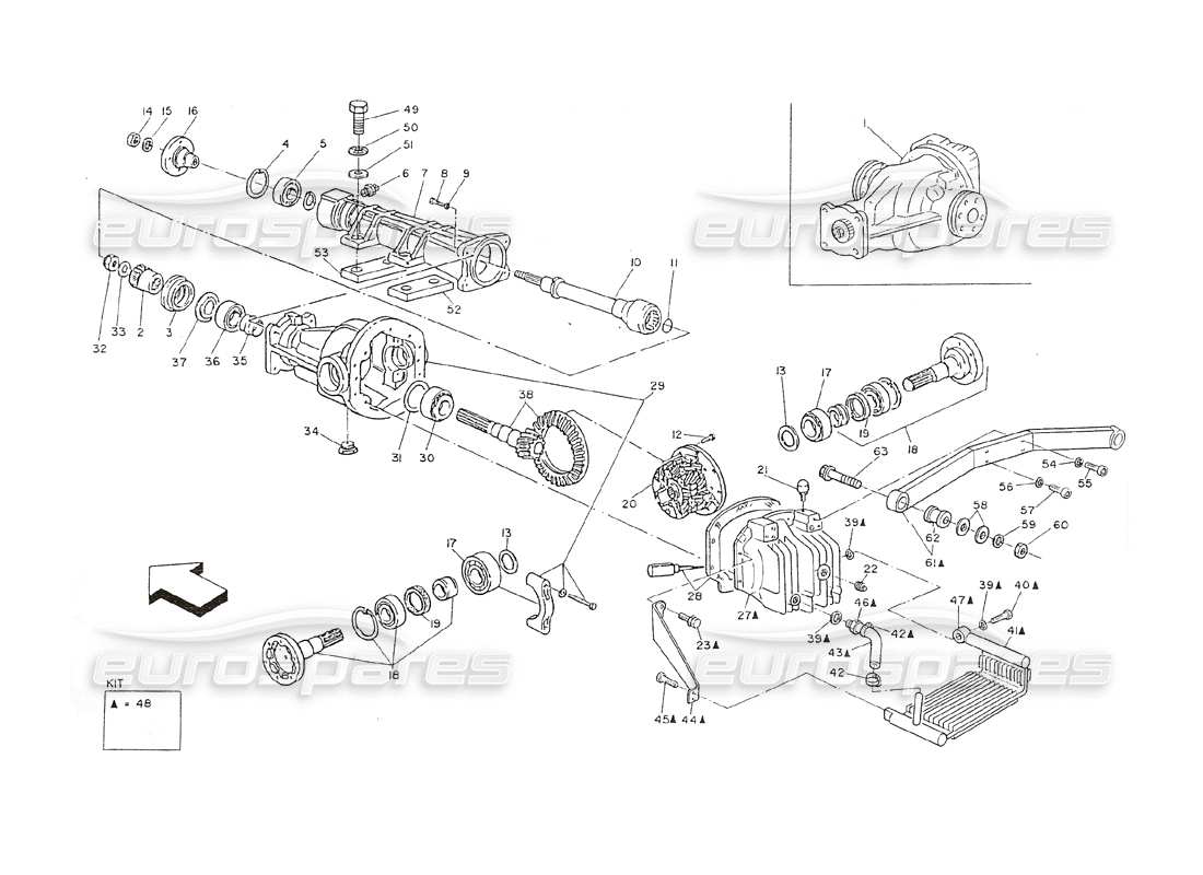 a part diagram from the maserati shamal parts catalogue