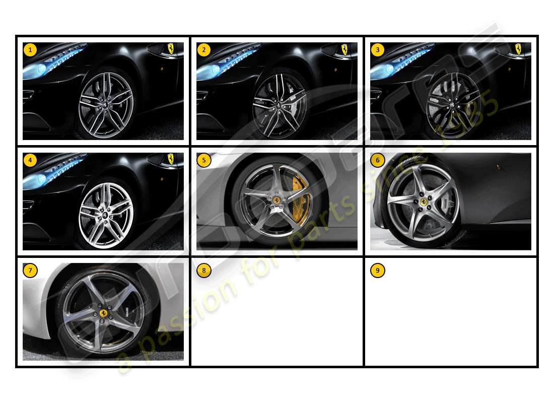 a part diagram from the ferrari ff (accessories) parts catalogue