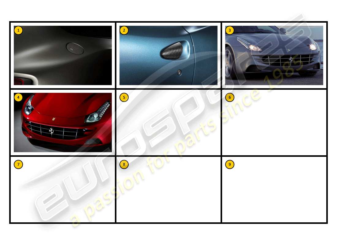 a part diagram from the ferrari ff (accessories) parts catalogue