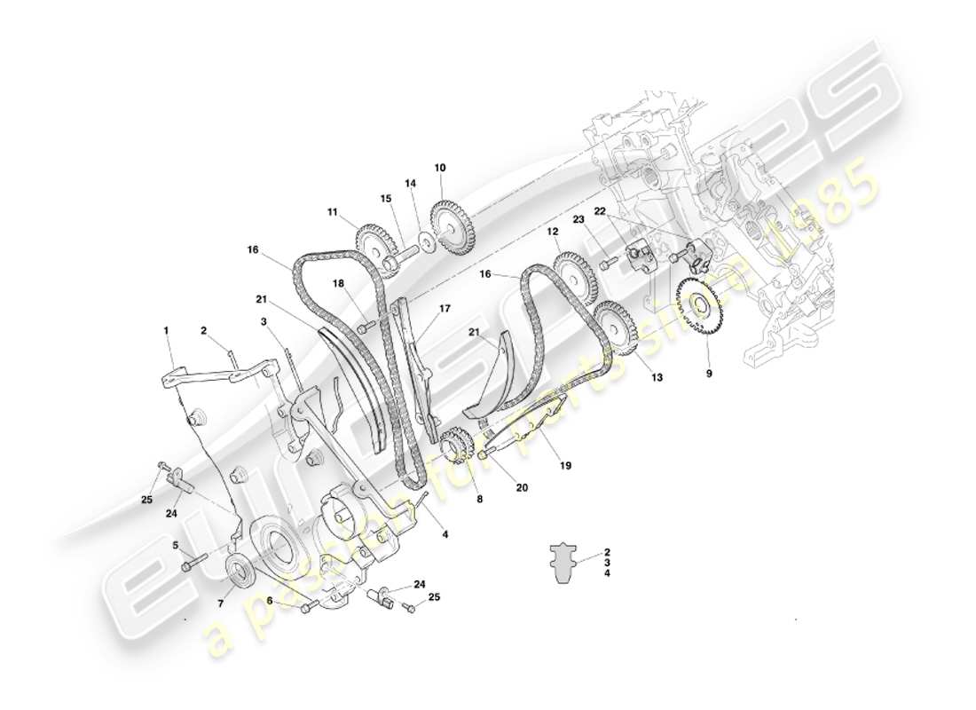 a part diagram from the aston martin db7 vantage (2003) parts catalogue