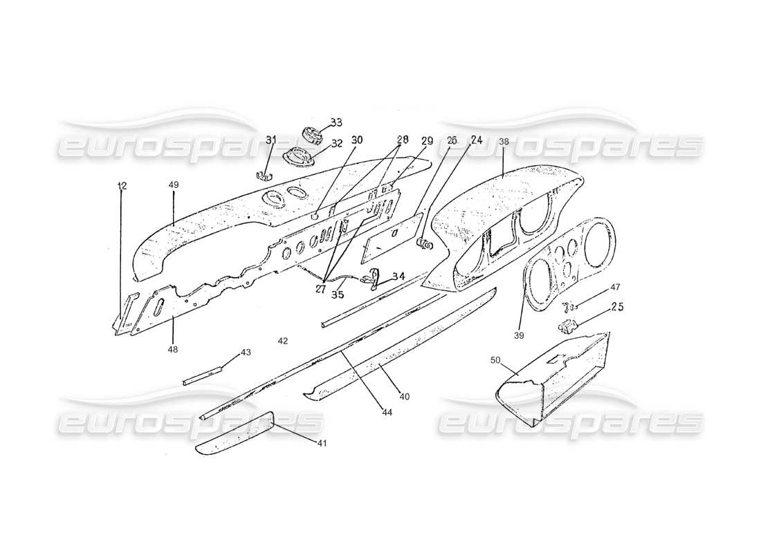 ferrari 275 (pininfarina coachwork) instrument panel group parts diagram