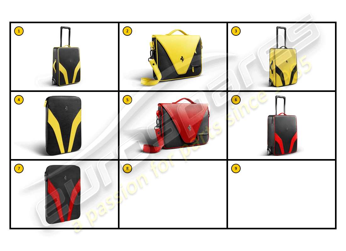 ferrari california (accessories) equipment - luggage carfit part diagram