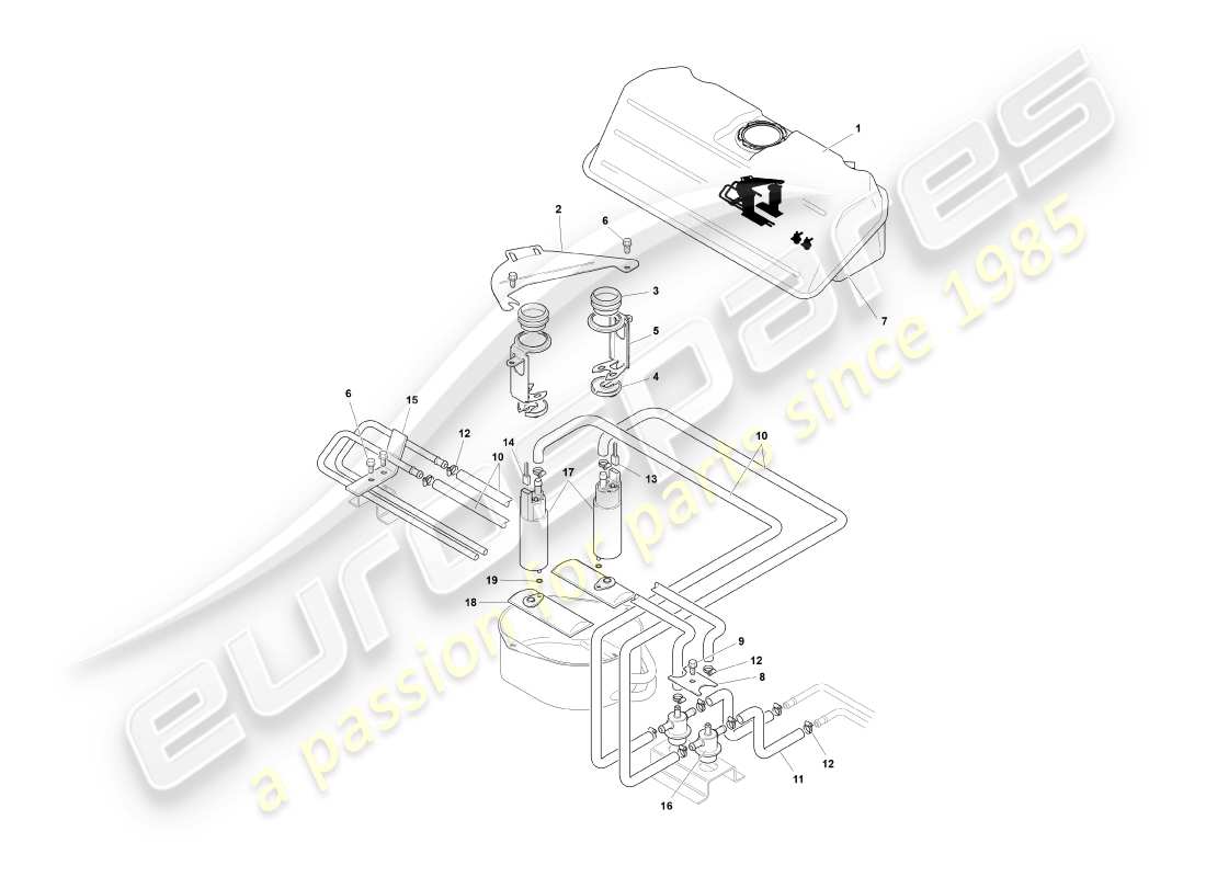 aston martin db7 vantage (2003) swirl pot, coupe part diagram