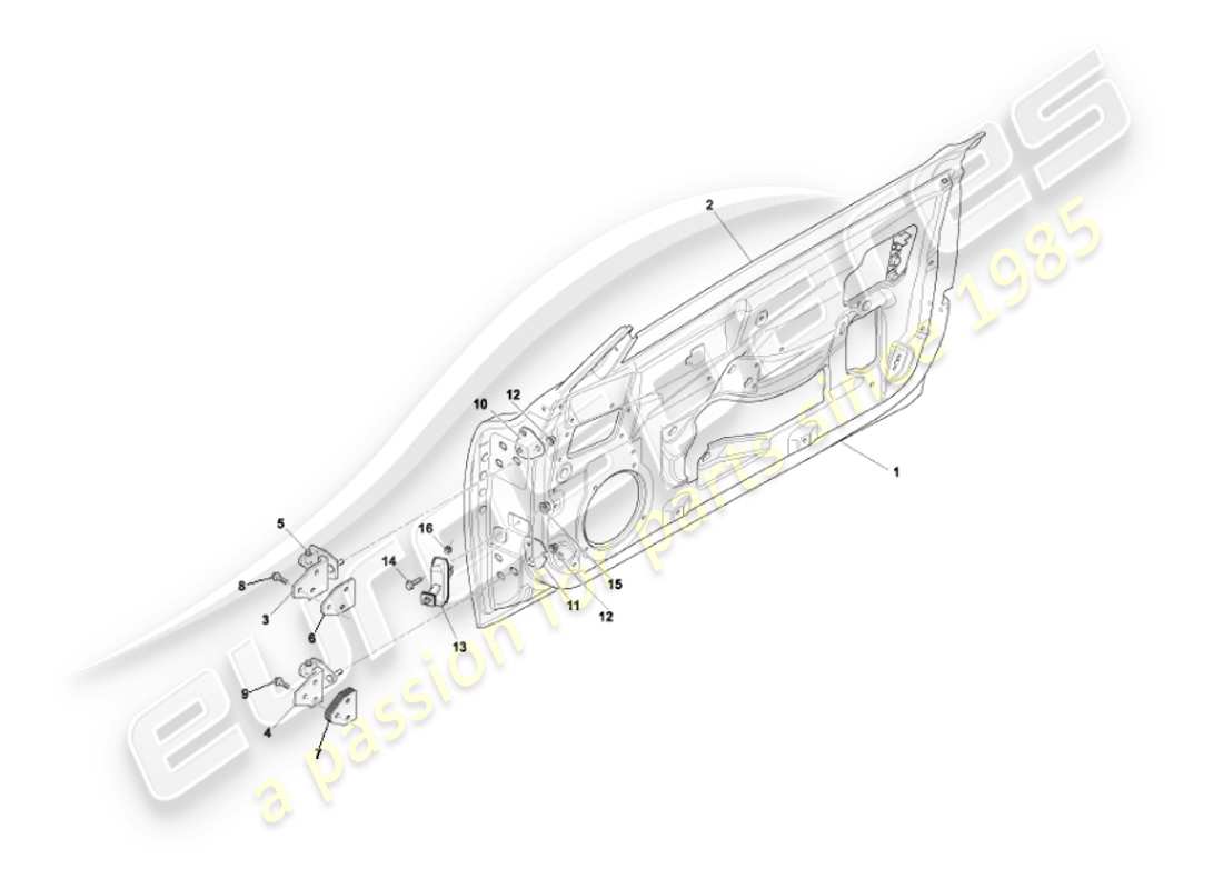 aston martin vanquish (2004) doors part diagram