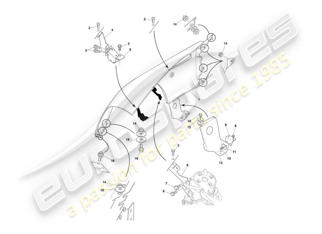 aston martin vanquish (2004) front wings part diagram