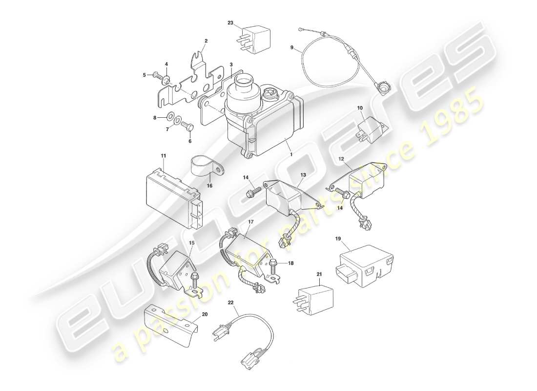 aston martin v8 virage (1999) components & wiring part diagram